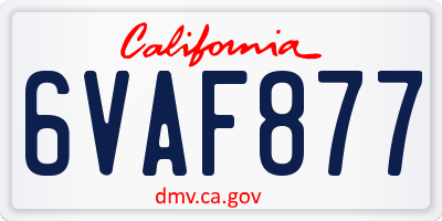 CA license plate 6VAF877