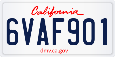CA license plate 6VAF901