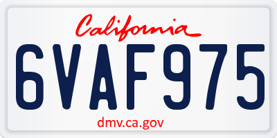 CA license plate 6VAF975