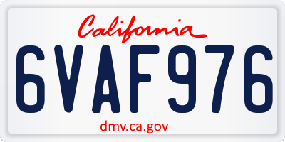 CA license plate 6VAF976