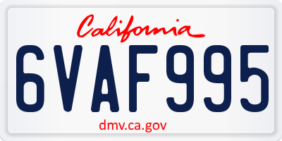 CA license plate 6VAF995
