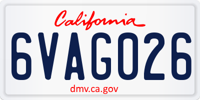 CA license plate 6VAG026
