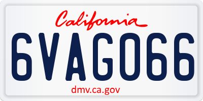 CA license plate 6VAG066