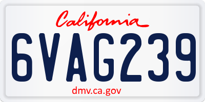 CA license plate 6VAG239