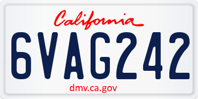CA license plate 6VAG242
