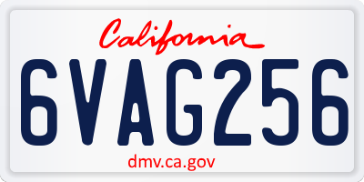 CA license plate 6VAG256