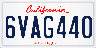 CA license plate 6VAG440