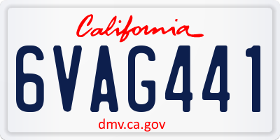 CA license plate 6VAG441