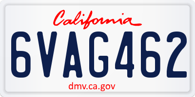 CA license plate 6VAG462