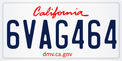 CA license plate 6VAG464