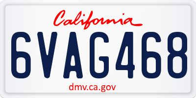CA license plate 6VAG468