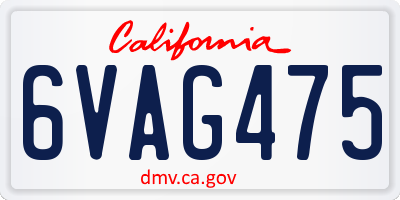 CA license plate 6VAG475