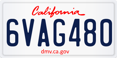 CA license plate 6VAG480