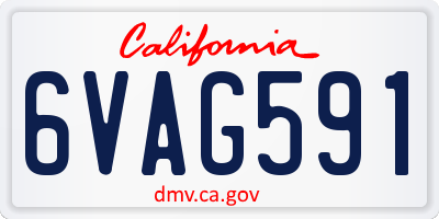 CA license plate 6VAG591
