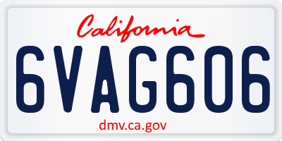 CA license plate 6VAG606