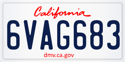 CA license plate 6VAG683