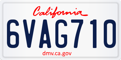 CA license plate 6VAG710