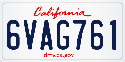 CA license plate 6VAG761