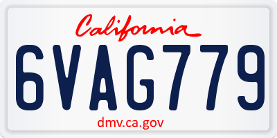 CA license plate 6VAG779