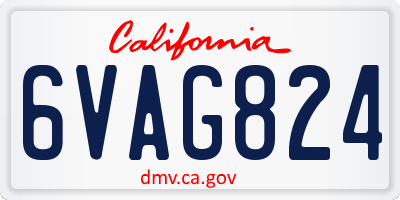 CA license plate 6VAG824