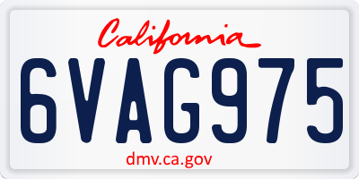 CA license plate 6VAG975