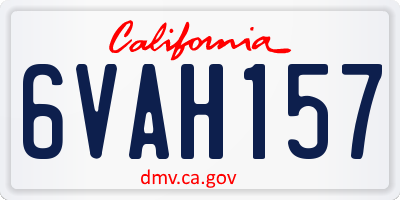CA license plate 6VAH157