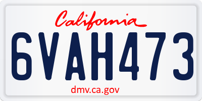 CA license plate 6VAH473