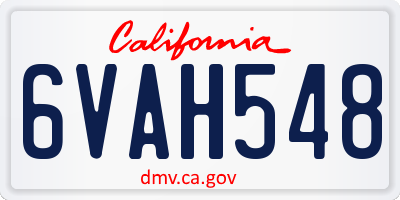 CA license plate 6VAH548