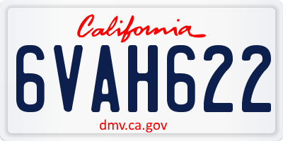 CA license plate 6VAH622