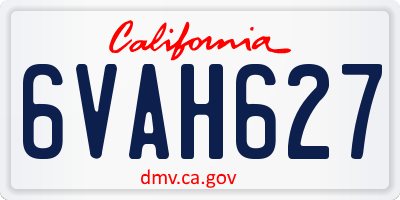 CA license plate 6VAH627