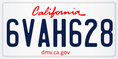 CA license plate 6VAH628