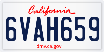 CA license plate 6VAH659