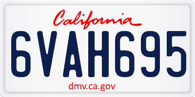 CA license plate 6VAH695