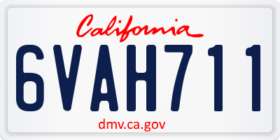 CA license plate 6VAH711