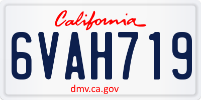 CA license plate 6VAH719