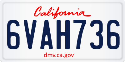 CA license plate 6VAH736
