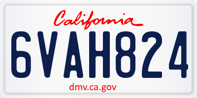 CA license plate 6VAH824