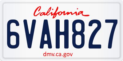 CA license plate 6VAH827