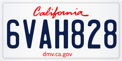 CA license plate 6VAH828