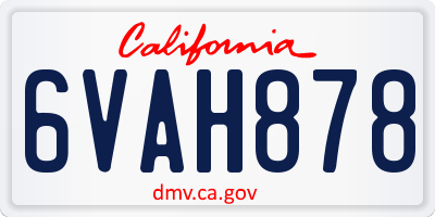 CA license plate 6VAH878