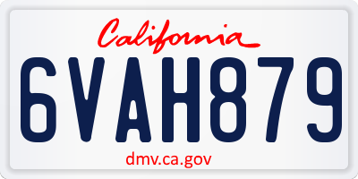 CA license plate 6VAH879