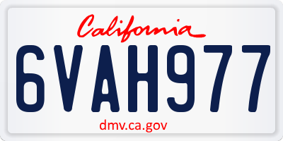 CA license plate 6VAH977