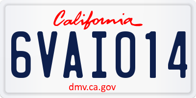 CA license plate 6VAI014
