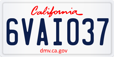 CA license plate 6VAI037