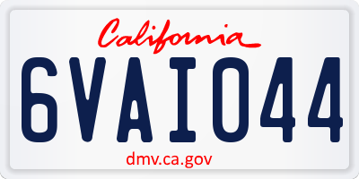 CA license plate 6VAI044