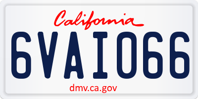 CA license plate 6VAI066