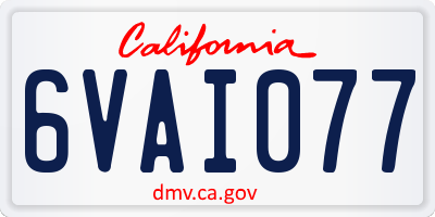 CA license plate 6VAI077