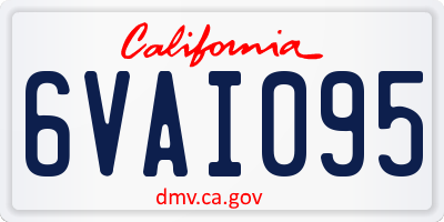 CA license plate 6VAI095