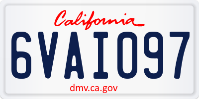 CA license plate 6VAI097