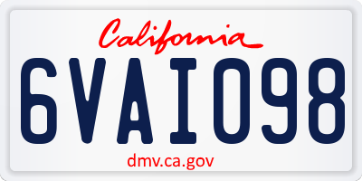 CA license plate 6VAI098
